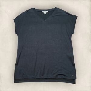 Orvis Black V-Neckline Short Sleeve Tunic Top Size X-Small